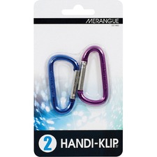 Merangue Handi-Klip Carabiner - Large - for Cloth, ID Card, Backpack, Belt, Key - Easy to Use - 1Each - Assorted