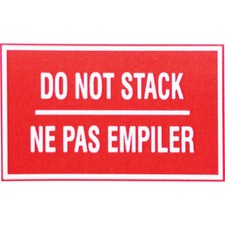 Spicers Paper Shipping Label - "Do Not Stack" - 3" Height x 5" Width - Rectangle - Red, White - 500 / Roll