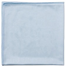 Globe 14""x14"" Glass/Mirror Microfiber Cloth Blue - 14" (355.60 mm) Length x 14" (355.60 mm) Width - Blue - 10 / Pack
