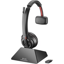 Plantronics Savi 8210 UC, Monaural, Standard - Mono - Wireless - DECT 6.0 - 590.6 ft - 32 Ohm - 20 Hz - 20 kHz - Over-the-head - Monaural - Supra-aural - Noise Cancelling Microphone