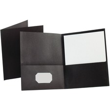 Oxford Recycled Portfolio - 100 Sheets Capacity - 2 Inside Front Pocket(s) - Black - 6 / Pack