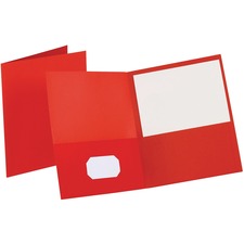 Oxford Letter Recycled Portfolio - 8 1/2" (215.90 mm) x 11" (279.40 mm) - 100 Sheets Capacity - 2 Inside Front Pocket(s) - Red - 6 / Pack