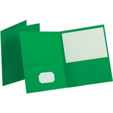 Oxford Letter Recycled Portfolio - 8 1/2" (215.90 mm) x 11" (279.40 mm) - 100 Sheets Capacity - 2 Inside Front Pocket(s) - Green - 6 / Pack