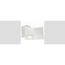 Oxford Letter Recycled Portfolio - 8 1/2" (215.90 mm) x 11" (279.40 mm) - 100 Sheets Capacity - 2 Inside Front Pocket(s) - White - 6 / Pack