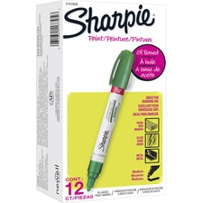 Sharpie Oil-based Paint Markers - Medium Marker Point - Green Oil Based Ink - 12 / Dozen
