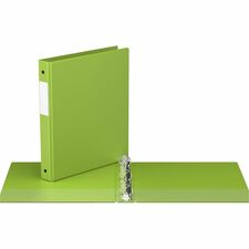 Davis Group&reg; Essential Premium Economy Round Ring Binder - 1" (25.40 mm) Binder Capacity - Letter - 8 1/2" (215.90 mm) x 11" (279.40 mm) Sheet Size - 200 Sheet Capacity - 3 x 1" (25.40 mm) Ring(s) - Fastener(s): Round Ring - Pocket(s): 2, Inside Front & Back - Polypropylene - Lime Green - Recycled - Label Holder, Eco-friendly - 1 Each