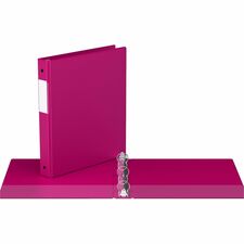 Davis Group&reg; Essential Premium Economy Round Ring Binder - 1" (25.40 mm) Binder Capacity - Letter - 8 1/2" (215.90 mm) x 11" (279.40 mm) Sheet Size - 200 Sheet Capacity - 3 x 1" (25.40 mm) Ring(s) - Fastener(s): Round Ring - Pocket(s): 2, Inside Front & Back - Polypropylene - Pink - Recycled - Label Holder, Eco-friendly - 1 Each
