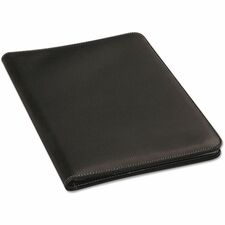 LEATHER-LOOK PAD FOLIO, INSIDE FLAP POCKET W/CARD