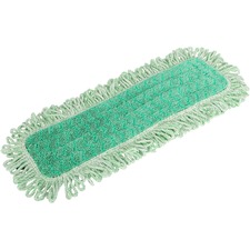 Globe Microfiber Dry Pad 18" With Fringe - 9" (228.60 mm) Width x 23" (584.20 mm) Length - MicroFiber - 10 / Pack
