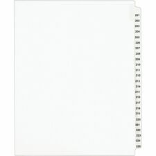 Avery® Standard Collated Legal Dividers - 1 x Divider(s) - Side Tab(s) - 201-225 - 25 Tab(s)/Set - 8.5" Divider Width x 11" Divider Length - Letter - 8.50" Width x 11" Length - White Paper Divider - White Tab(s) - Recycled - 1