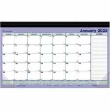 Brownline Magnetic Calendar - Monthly - 12 Month - January 2024 - December 2024 - 1 Month Single Page Layout - Twin Wire - Desk Pad - Multi - Chipboard, Paper - 10.9" Height x 17.8" Width - Reinforced, Sturdy, Ruled Daily Block, Reference Calendar, Notes Area, Reminder Section, Magnetic, Tear-off, Top Bound, Schedule Section, ... - 1 Each