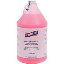 Genuine Joe Pink Lotion Soap - 1 gal (3.8 L) - Pump Bottle Dispenser - Hand, Skin - Pink - Rich Lather - 1 Each