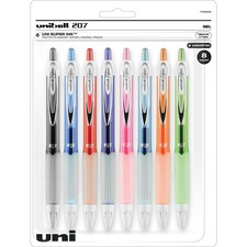 uniball™ 207 Fashion Gel Pens - 0.7 mm Pen Point Size - Retractable - Assorted - 8 / Pack