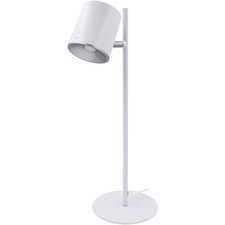 DAC LED Desk Lamp with 340Â° Rotating Head - 18" (457.20 mm) Height - 5 W LED Bulb - Rotating Head, Adjustable Brightness, Swivel Head, Flicker-free, Glare-free Light - 450 Lumens - Metal - Desk Mountable - White - for Desk