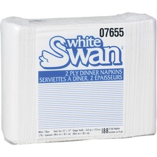 Kruger White SwanÂ® Napkins - 2 Ply - 1/8 Fold - Embossed - 188 / Pack