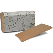 Pur Value Pur Econo Hand Towels - Multifold - Kraft - 16 / Box