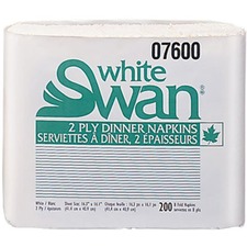 Kruger White Swan Napkins - 2 Ply - 1/8 Fold - Embossed - 200 / Pack