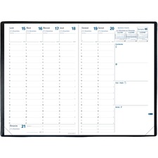Quo Vadis Minister Refill French - Weekly - 13 Month - December 2021 till December 2022 - 8:00 AM to 9:00 PM - Hourly - 1 Week Double Page Layout - Stitched - White - Paper - 6.3" Height x 9.4" Width - Maps, Time Zone, Note Page, Refillable, Detachable Corner, Planning Sheet, Reference Calendar, Appointment Schedule, Removable Phone Book - 1 Each