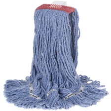 Atlas Graham TuffStuff Narrow Band Wet Mop - Blue - Medium - Cotton Head - Durable, Looped Ends, Tangle Resistant, Fray Resistant, Absorbent, Scrubber Strip - 1 Each - Blue