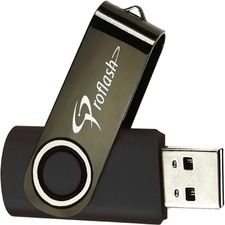 Proflash Classic Flash Drive - 64 GB - USB 2.0 - Black - 1 Each