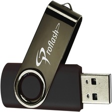 Proflash Classic Flash Drive - 128 GB - USB 2.0 - Black - 1 Each