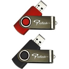Proflash Classic Flash Drive - 8 GB - USB 2.0 - Black, Red - 2 / Pack