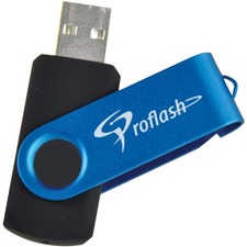 Proflash FlipFlash Flash Drive - 128 GB - USB 2.0 - Blue - 1 Each