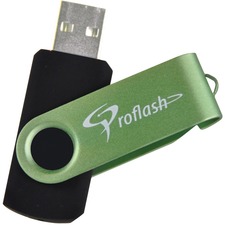 Proflash FlipFlash Flash Drive - 256 GB - USB 2.0 - Green - 1 Each