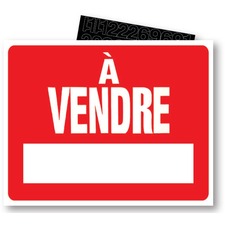 FOR SALE Sign Kit - French - 1 Each - 19" (482.60 mm) Width x 15" (381 mm) Height - Laminated - Cardboard