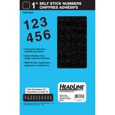 U.S. Stamp & Sign Number - Learning Theme/Subject - Self-adhesive - Helvetica Style - Weather Proof - 0.98" (25 mm) Height - Black - Vinyl - 1 Each
