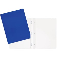 GEO Letter Report Cover - 8 1/2" x 11" - 100 Sheet Capacity - 3 x Prong Fastener(s) - Cardboard - Dark Blue - 1 Each