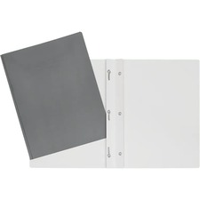 GEO Letter Report Cover - 8 1/2" x 11" - 100 Sheet Capacity - 3 x Prong Fastener(s) - Cardboard - Gray - 1 Each