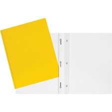 GEO Letter Report Cover - 8 1/2" x 11" - 100 Sheet Capacity - 3 x Prong Fastener(s) - Cardboard - Yellow - 1 Each