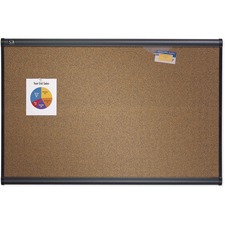 Quartet Prestige Coloured Cork Bulletin Board, Graphite Finish Frame, 3? x 2? - 36" (914.40 mm) Height x 24" (609.60 mm) Width - Light Cherry Cork Surface - Self-healing, Mounting System, Easy Installation, Durable, Tackable, Crumble Resistance, Hanging System - Graphite Aluminum Frame - 1 Each