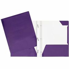 GEO Letter Portfolio - 8 1/2" x 11" - 80 Sheet Capacity - 3 x Prong Fastener(s) - 2 Internal Pocket(s) - Cardboard - Purple - 1 Each