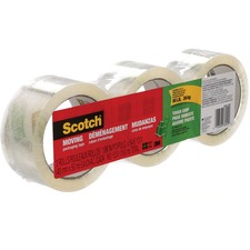 3M Scotch Moving Tape - 54.7 yd (50 m) Length x 1.89" (48 mm) Width - 3 / Pack - Transparent