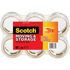 3M ScotchÂ® Long Lasting Storage Packaging Tape - 54.7 yd (50 m) Length x 1.89" (48 mm) Width - 6 / Pack