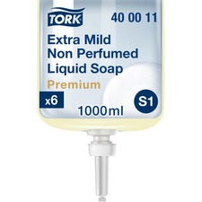 TORK Extra Mild Soap Liquid S1 - Fragrance-free Scent - 999.59 mL - Bottle Dispenser - Hand - White - Dye-free, Gluten-free, Hygienic - 1 / Box