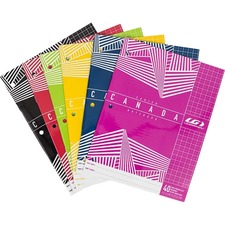 Louis Garneau Metric Quad Canada Notebook - 20 Sheets - 40 Pages - 3 Hole(s) - 11" x 8" - 10.87" (276 mm) x 8.39" (213 mm) - Hole-punched, Laminated - 1 Each