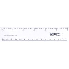 Westcott 15cm/6" Flexible Vinyl Ruler - 1/16 Graduations - Metric, Imperial Measuring System - Vinyl - 1 Each - Transparent