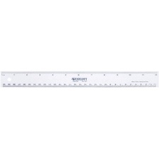 Westcott 30cm/12" Flexible Vinyl Ruler - 1/16 Graduations - Metric, Imperial Measuring System - Vinyl - 1 Each - Transparent