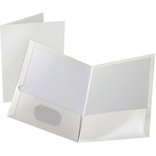 Oxford Showfolio Letter Portfolio - 8 1/2" x 11" - 100 Sheet Capacity - 2 Pocket(s) - White - 10 / Pack