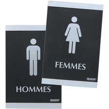 Room Identification Sign - French - 2 / Pack - 9" (228.60 mm) Width x 6" (152.40 mm) Height
