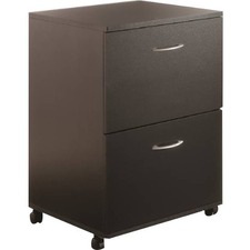 Nexera Essentials Mobile Filing Cabinet, 2-Drawer, Black - 17.6" x 18.6"26.6" - 2 x File Drawer(s) - Material: Medium Density Fiberboard (MDF), Particleboard - Finish: Black