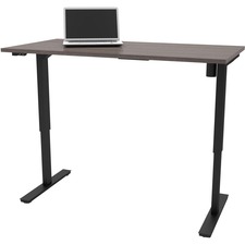 BeStar Adjustable Computer Table - Black Base - 28" to 45" Adjustment x 1" Table Top Thickness - Dark Gray - 1 Each