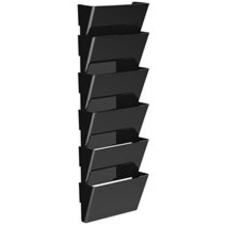 Storex Snap and Stack Wall Pockets Files, Legal - 7" Height x 4" Width x 16" Depth - Black - Poly - Set of 6 Files