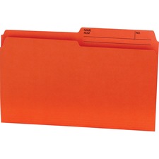 Offix 1/2 Tab Cut Legal Top Tab File Folder - 8 1/2" x 14" - Orange - 100 / Box