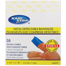 Paramedic Heavy Fabric Blue Detectable Knuckle Bandage (50) - 1.50" (38.10 mm) x 3" (76.20 mm) - 50/Pack - Blue - Fabric