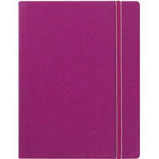 Filofax Refillable Notebook - 56 Sheets - Twin Wirebound - Ruled Margin - Folio - 10 7/8" x 8 1/2" - Cream Paper - Refillable, Elastic Closure, Storage Pocket, Page Marker, Indexed - Recycled - 1 Each