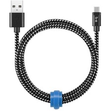 Blu Element Braided Charge/Sync USB-C Cable 4ft Zebra - 4 ft USB/USB-C Data Transfer Cable for Wall Charger, Car Charger, MacBook - First End: 1 x USB 2.0 Type C - Male - Second End: 1 x USB 2.0 Type A - Male - Zebra - 1 Each